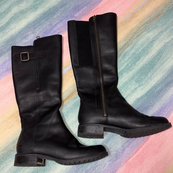 Timberland Black Leather Riding Boots - Picture 2 of 9